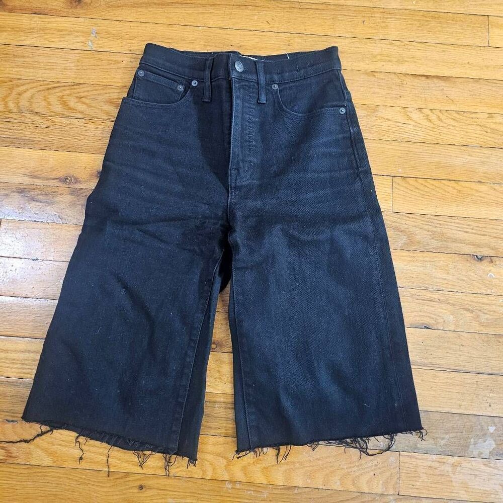 Madewell Black Wide Leg Crop Jeans Women's Size 24
